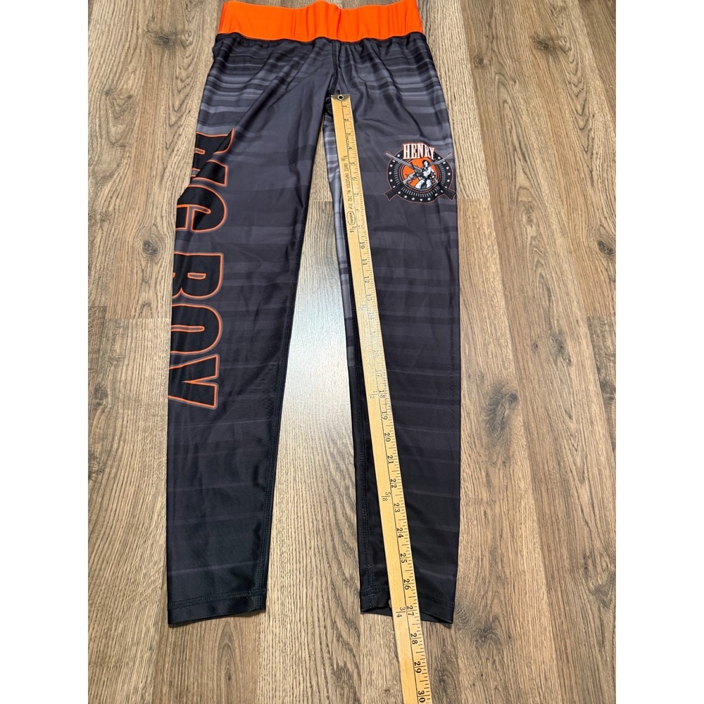 Mojo Sports Gear Pants Women's Size Medium Gray Black Orange Leggings Pull On - Picture 9 of 11